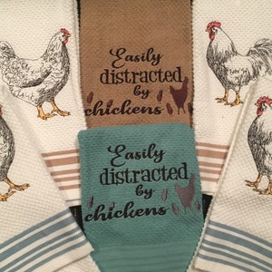 Chicken themed dish towels