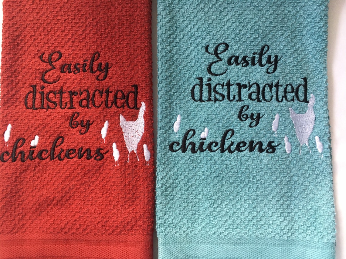 Chicken Themed Dish Towels Etsy
