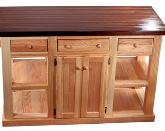 Walnut Cossatot - Exceptional Kitchen Island  by Bradley Brand - Made in USA since 1903
