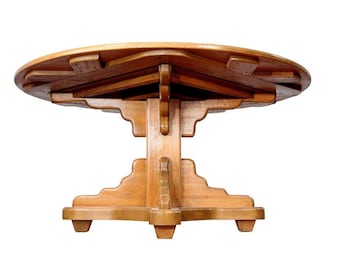 72" Round Wooden Pedestal Table, USA Made