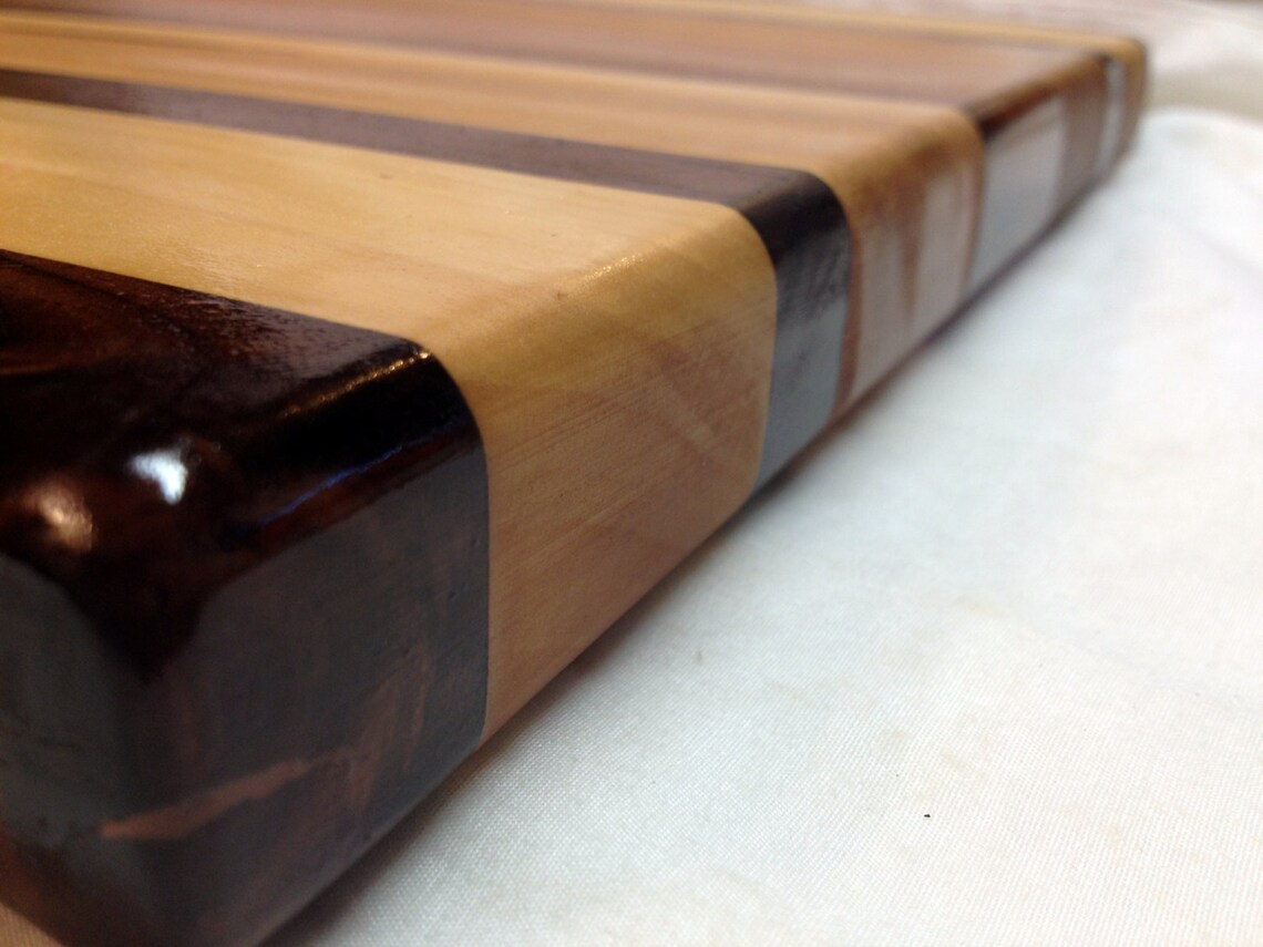 Handlaid Walnut and Gum Cutting Board Serving Board by Bradley Brand