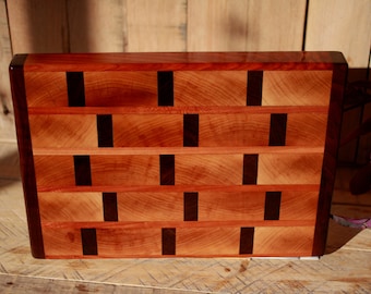 Handmade End Grain Butcher Block, Walnut Cherry Mahogany