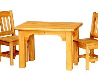 Handmade Butcher Block Children's Table and Chair Set