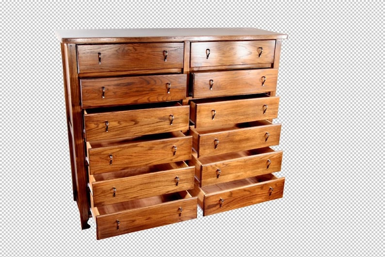 12 Drawer Executive Oak Dresser Etsy