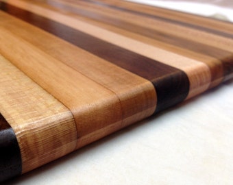 Handmade Hardwood Cutting Board: Walnut, Sycamore, Cherry, Ash