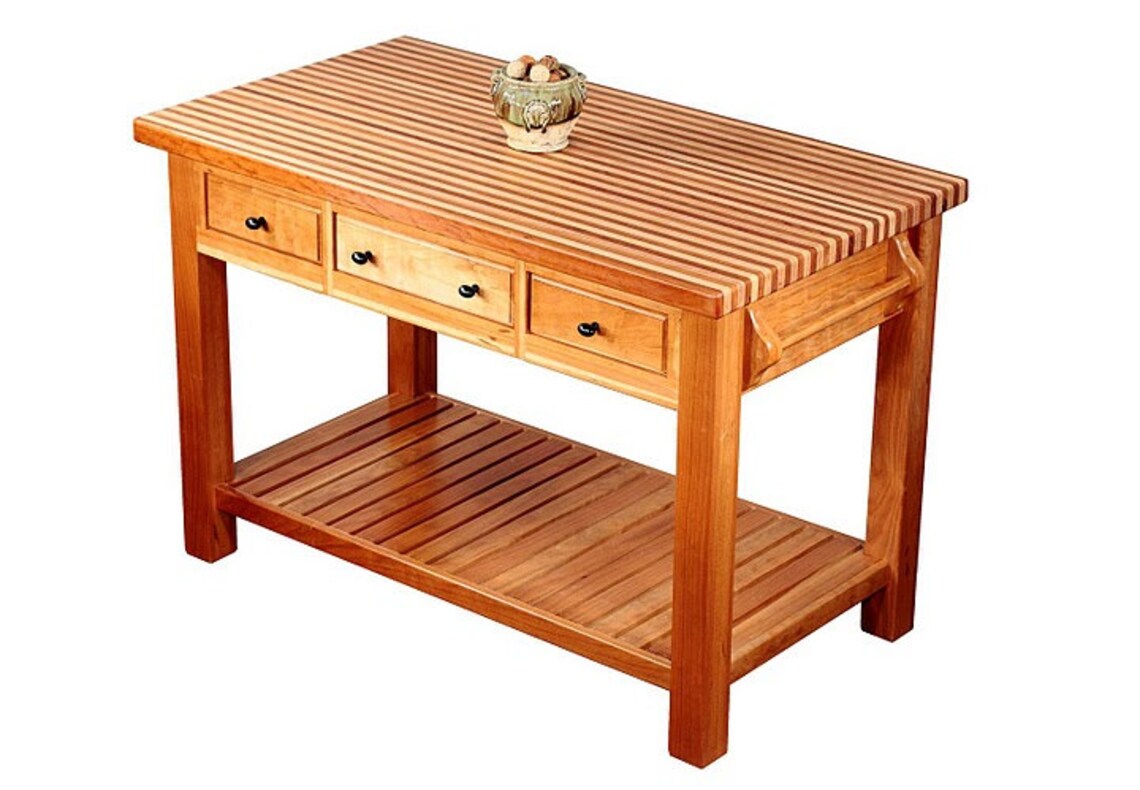 Cherry & Pecan Kitchen Island Hand Built Heirloom Quality Etsy