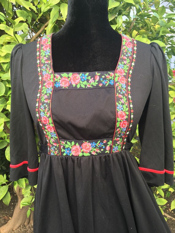 Boho chic black Young Edwardian dress...Vintage 7.