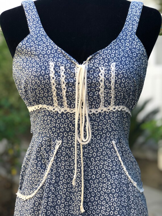 Bohemian blue adorable Gunne Sax maxi sundress