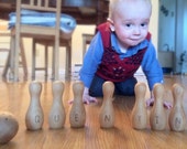 Personalized Wood Bowling Pin Set - Essential Montessori