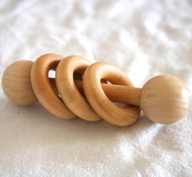 Essential Montessori Classic Wooden Ring Shaker image 1