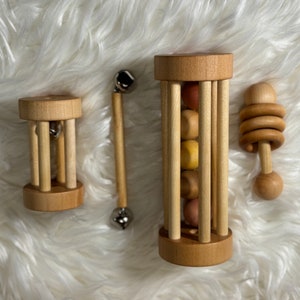 Ensemble de matériaux musicaux essentiels Montessori, Bell Shakers, Ring Shakers, sons naturels subtils qui cliquettent, tremblent et roulent image 4