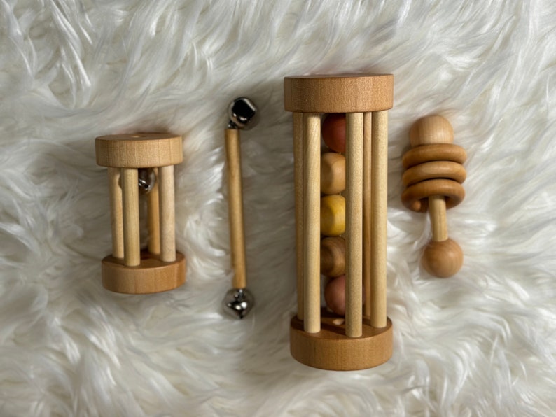 Ensemble de matériaux musicaux essentiels Montessori, Bell Shakers, Ring Shakers, sons naturels subtils qui cliquettent, tremblent et roulent image 4