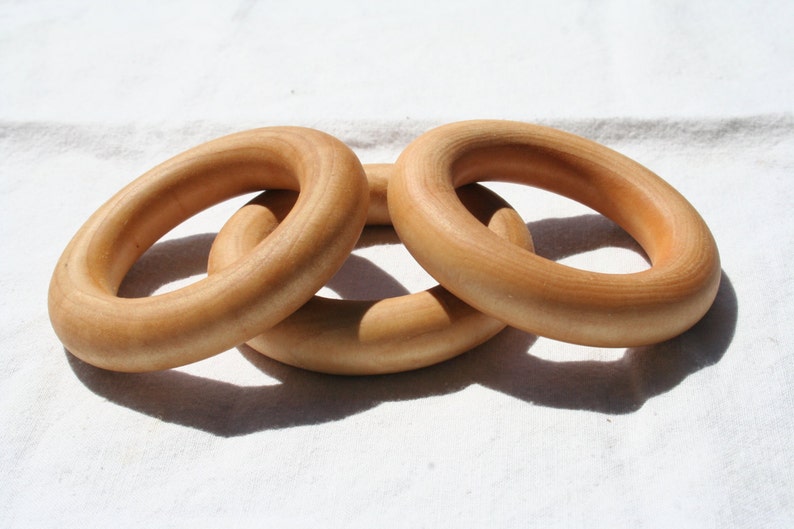 Wooden Teething Ring Set of Three Essential Montessori Etsy