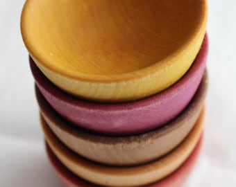 Essential Montessori Stacking Bowls: Natural Wood Nesting Toy, Sensory Bin