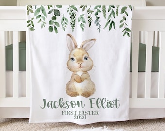 Premier cadeau de Pâques, couverture de bébé personnalisée, cadeau de bébé personnalisé, couverture de lapin, couverture de Pâques, cadeau de douche de bébé cadeau d'anniversaire Animal