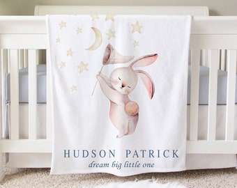 Premier cadeau de Pâques, couverture de bébé personnalisée, cadeau de bébé personnalisé, couverture de lapin, couverture de Pâques, cadeau de douche de bébé cadeau d'anniversaire rêve