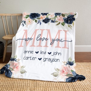 Personalized Gift For Mom, Grandparents Blanket From Grandkids, Perfect Gift For Mom, Christmas Present, Grandma Gift For Christmas