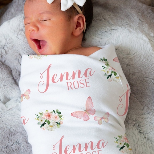 Butterfly Baby Girl Milestone Blanket Personalized Baby Etsy