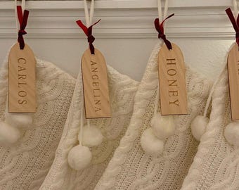 Christmas Stocking Name Tags, Personalized Stocking Tags, Personalized Gift Tags, Holiday Decor, CT05