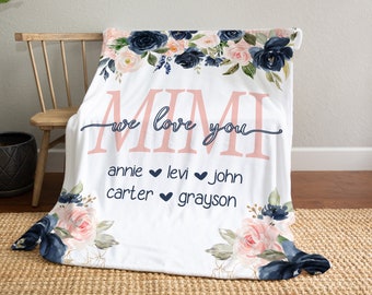 Personalized Gift For Mom, Grandparents Blanket From Grandkids, Perfect Gift For Mom, Christmas Present, Grandma Gift For Christmas