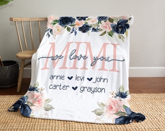 Christmas Gift For Her, Grandma and Mom Present, We Love You Mom Blanket, Christmas Gift From Kids For Wife, Grandparent Gift For Christmas