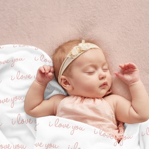 I Love You Baby Blanket For Baby Shower Gift Custom Birthday Gift For Mom To Be Coming Home Swaddle Hospital Blanket
