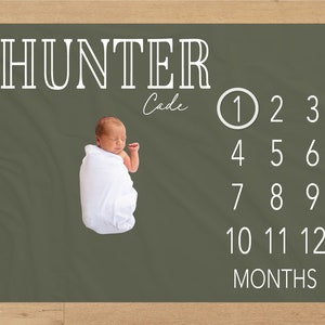 Gender Neutral Baby Milestone Blanket Personalized Monthly Baby Blanket Custom Baby Shower Gift For New Mom Keepsake Gift For Baby One Year