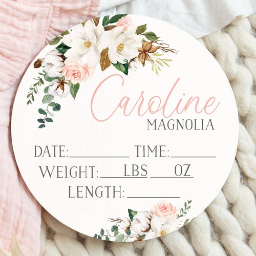 Birth Announcement Sign for Hospital Baby Name Sign for Etsy