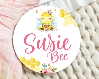 Letrero personalizado con nombre de bebé "Abeja de miel", decoración para habitación infantil, letrero de pared para habitación infantil, letrero con nombre para cuna de hospital, accesorio para fotografía de recién nacidos