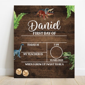 Dinosaur Back to School Sign, First Day Of School Sign, Reusable School Sign, School Photo Prop, Last Day Of School, Grade Picture