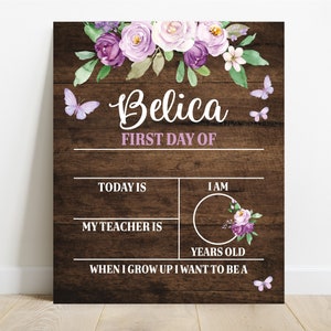 Butterfly First Day Of School Sign, Back to School Sign, Reusable School Sign, School Photo Prop, Last Day Of School, Grade Picture