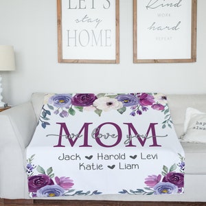 Personalized Christmas Gift For Mom, Grandparents Christmas Blanket From Grandkids, Mom Christmas Present, Grandma Gift For Christmas