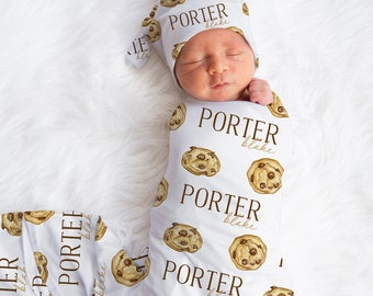 Cookie Personalized Swaddle Blanket Personalized Craving Inspired Custom Coming Home Gender Neutral Hospital Blanket Baby Shower Gift