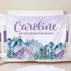 Mountains Blanket, Personalized Baby Blanket Gift, Toddler Blanket, Forest Decor, Toddler Birthday Gift, Mountain Theme, Adventure Awaits