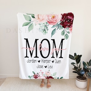 Personalized Christmas Gift For Mom, Grandparents Christmas Blanket From Grandkids, Mom Christmas Present, Grandma Gift For Christmas