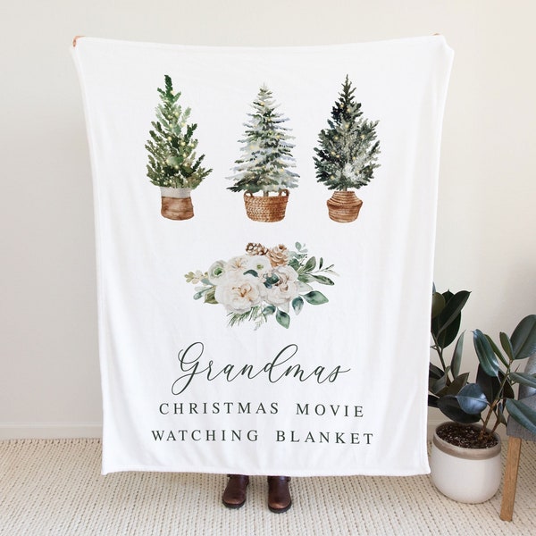 Christmas Gift For Her, Nana Christmas Movie Watching Present, Grandma Quote Blanket, Christmas Gift From Kids For Wife, Grandparent Gift