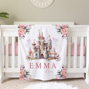 Princess Personalized Blanket, Custom Baby Blanket, Baby Shower Gift, Princess Nursery Blanket, Crib Blanket, Newborn Photos Prop, BB14