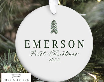 Classic Baby First Christmas Ornament, Personalized Baby Christmas Ornament, Christmas Tree Ornament, Baby Christmas Stocking Stuffer