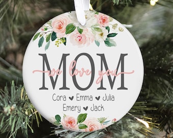 Personalized Christmas Ornament Gift For Mom Or Grandparent From Grandkids Or Children, Christmas Tree Keepsake