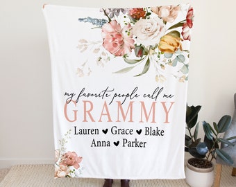 Gift from Kids, Grandma Quote, Custom Quote Blanket, Personalized Christmas Gift Blanket, Birthday Present For Mom, Personalized Mom Gift