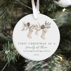 Personalized First Christmas As A Family Ornament image 1