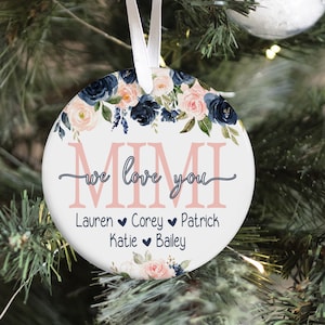 Personalized Christmas Ornament Gift For Mom Or Grandparent From Grandkids Or Children, Christmas Tree Keepsake