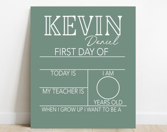 First Day Of School Sign, Back to School Sign, Personalizable Reusable School Sign, School Photo Prop, School Sign For Kids