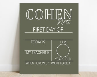 First Day Of School Sign, Back to School Sign, Personalizable Reusable School Sign, School Photo Prop, School Sign For Kids