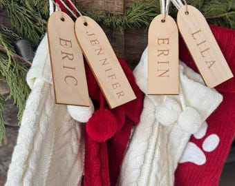 Christmas Stocking Name Tags, Personalized Stocking Tags, Personalized Gift Tags, Holiday Decor, CT05