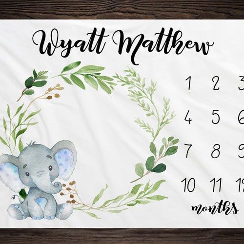 Baby Milestone Blanket Month Blanket Baby Growth Tracker Etsy