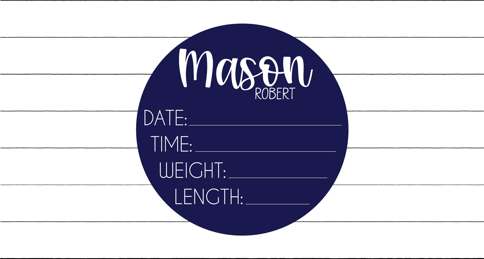 Birth Stats Round Wood Baby Name Sign Wooden Personalized Baby Name ...