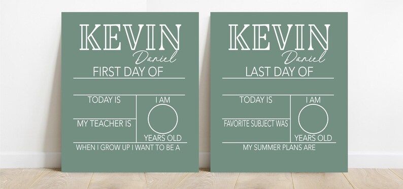 First Day Of School Sign, Back to School Sign, Personalizable Reusable School Sign, School Photo Prop, School Sign For Kids image 2