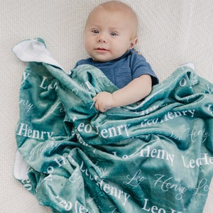 Personalized Name Blanket, Customizable Minky Blanket, Unique for Newborns Baby and Kids, Nursery Decor, Popular Baby Shower Gift, NB05 image 2