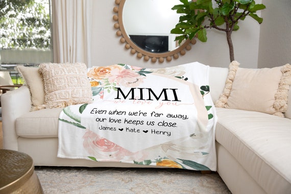 Gift From Kids Grandma Quote Custom Quote Blanket Peony Rose Blanket Christmas Present Floral Style Blanket Personalized Mom Gift Etsy Canada